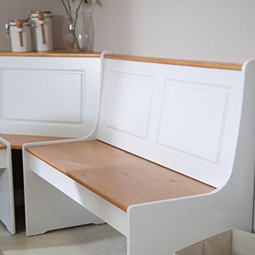 Linon Home Ardmore Nook Set with Pine Accents, White