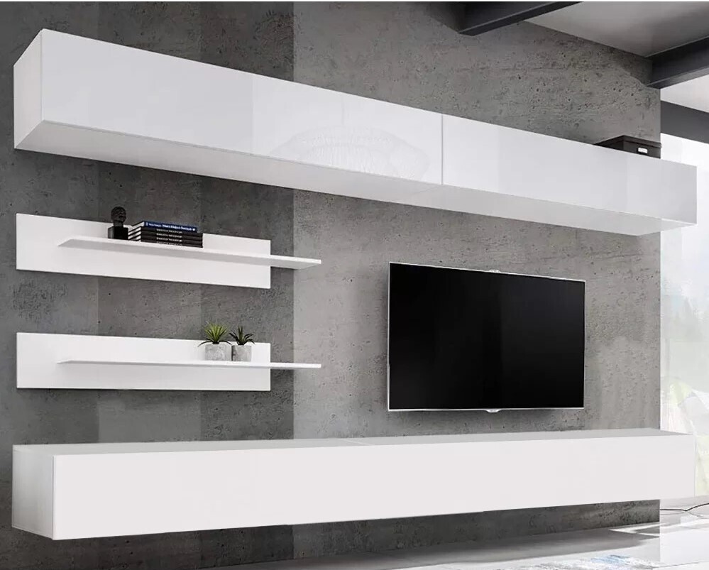 Long Floating Entertainment Wall Unit
