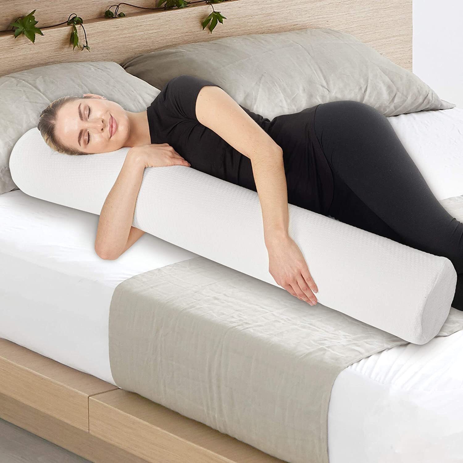 Long Round Cylinder Memory Foam Pillow for Sleeping 