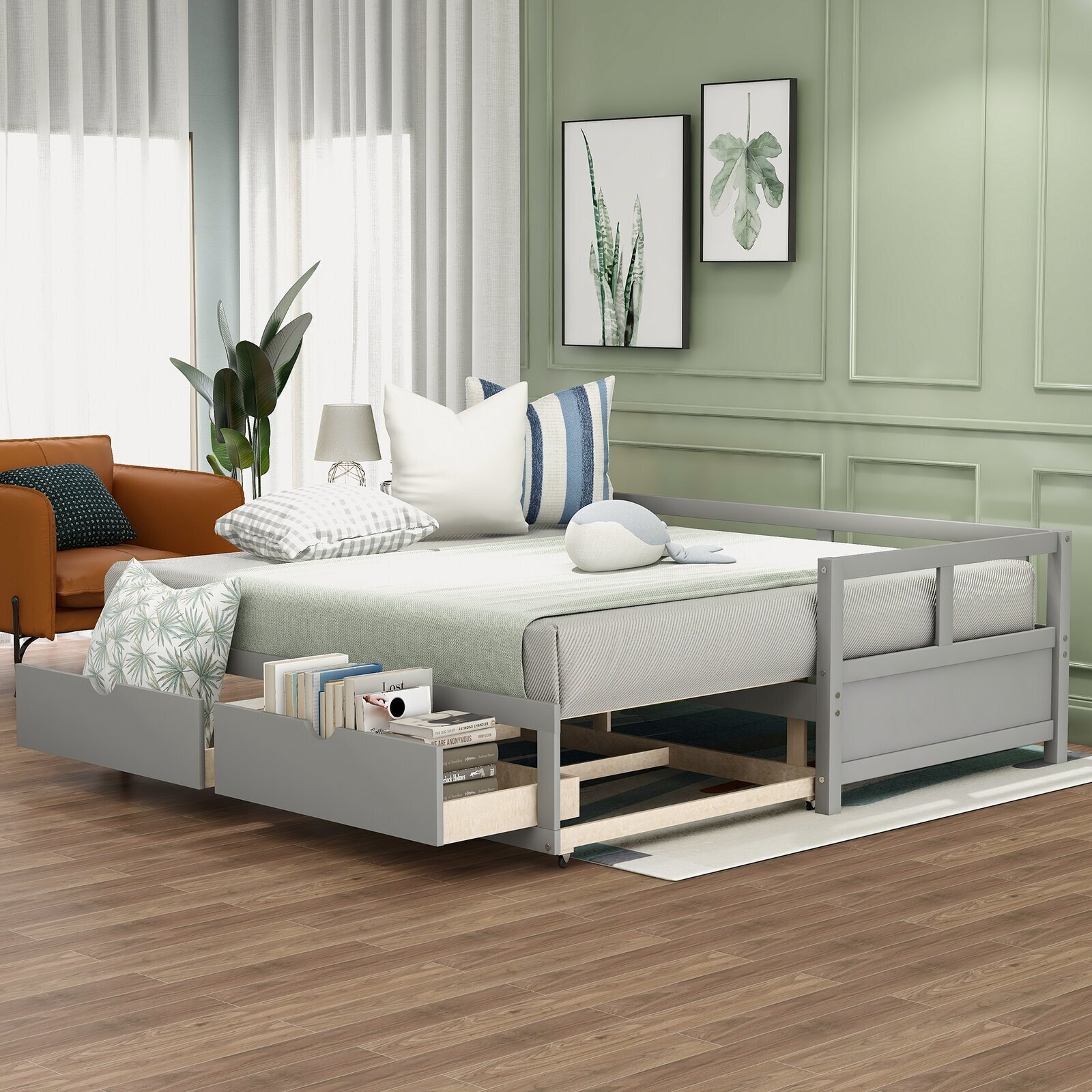 Low profile solid wood daybed