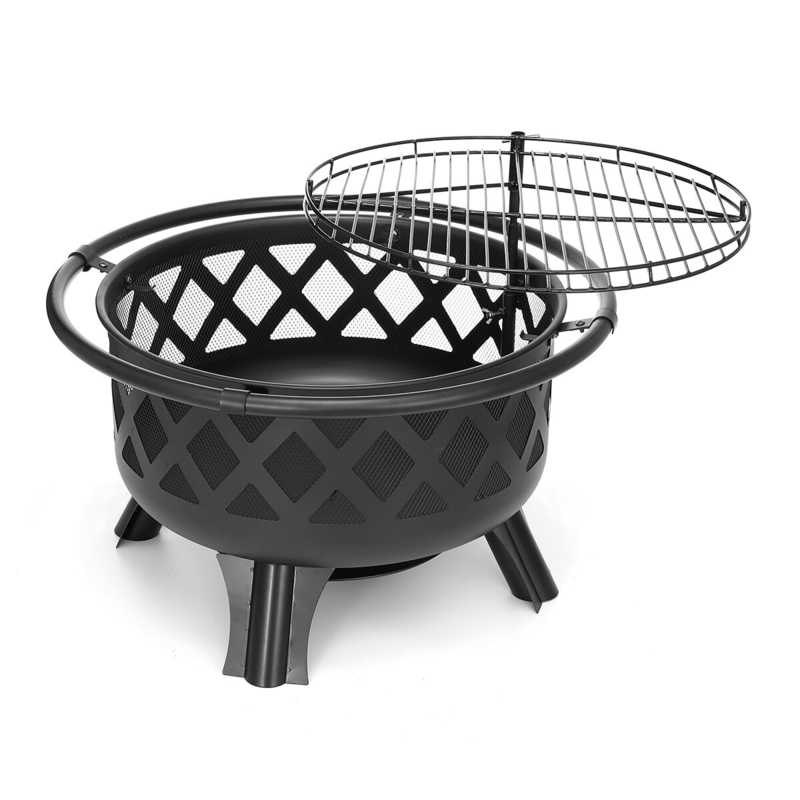 Lula 17'' H x 30'' W Steel Wood Burning Outdoor Fire Pit with Lid