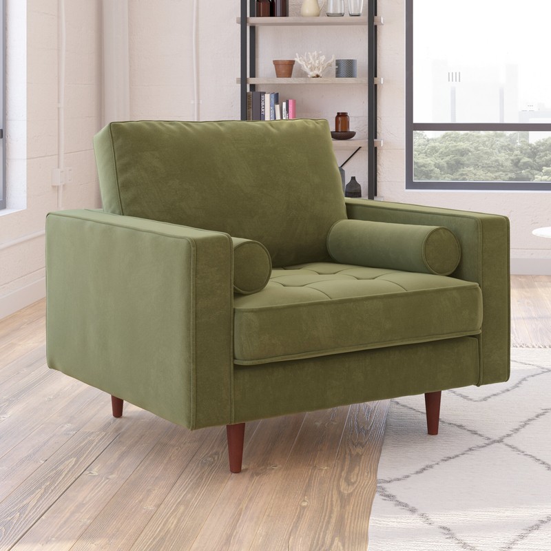Luo 41.5'' Wide Tufted Velvet Armchair