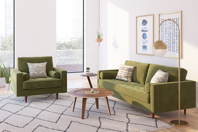 Luo 41.5'' Wide Tufted Velvet Armchair