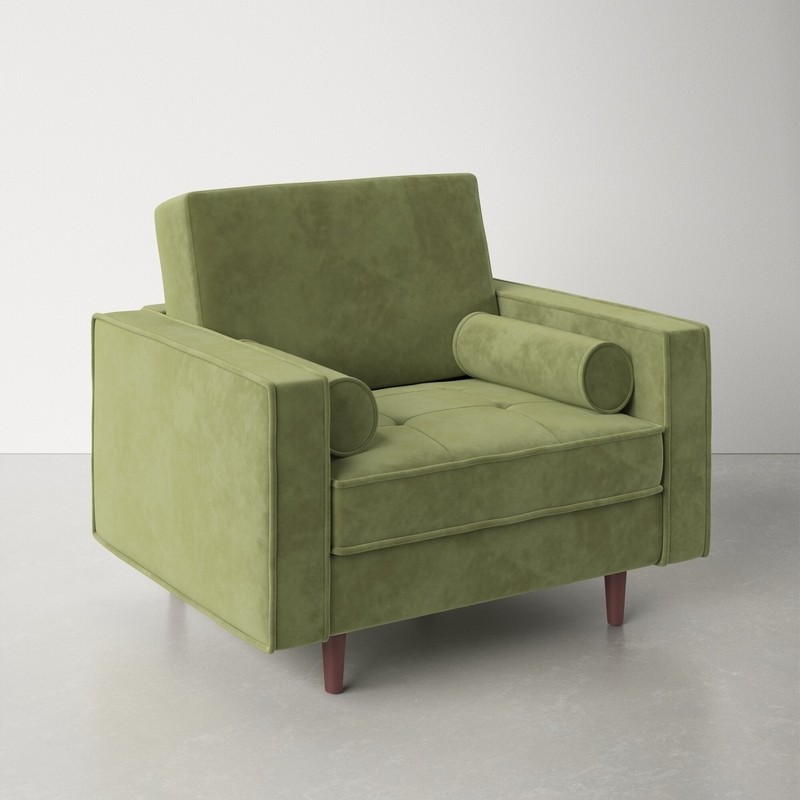 Luo 41.5'' Wide Tufted Velvet Armchair