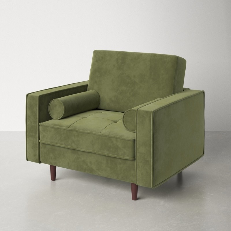 Luo 41.5'' Wide Tufted Velvet Armchair