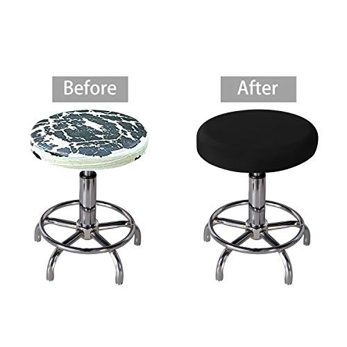 LUSHVIDA Round Bar Stool Covers - Super Soft and Washable Elastic Stool Slipcover for Dia.12-14" Chair, Set of 2