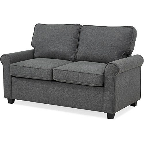 Mainstay Sofa Sleeper with Memory Foam Mattress | No-Tool Easy Assembly (Grey)