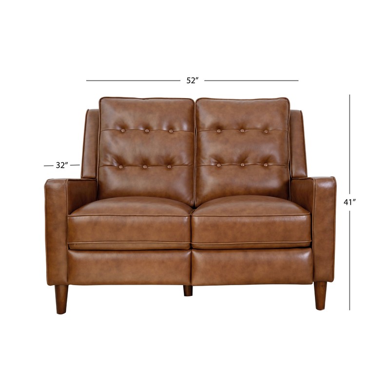 Mary 52'' Genuine Leather Square Arm Reclining Loveseat