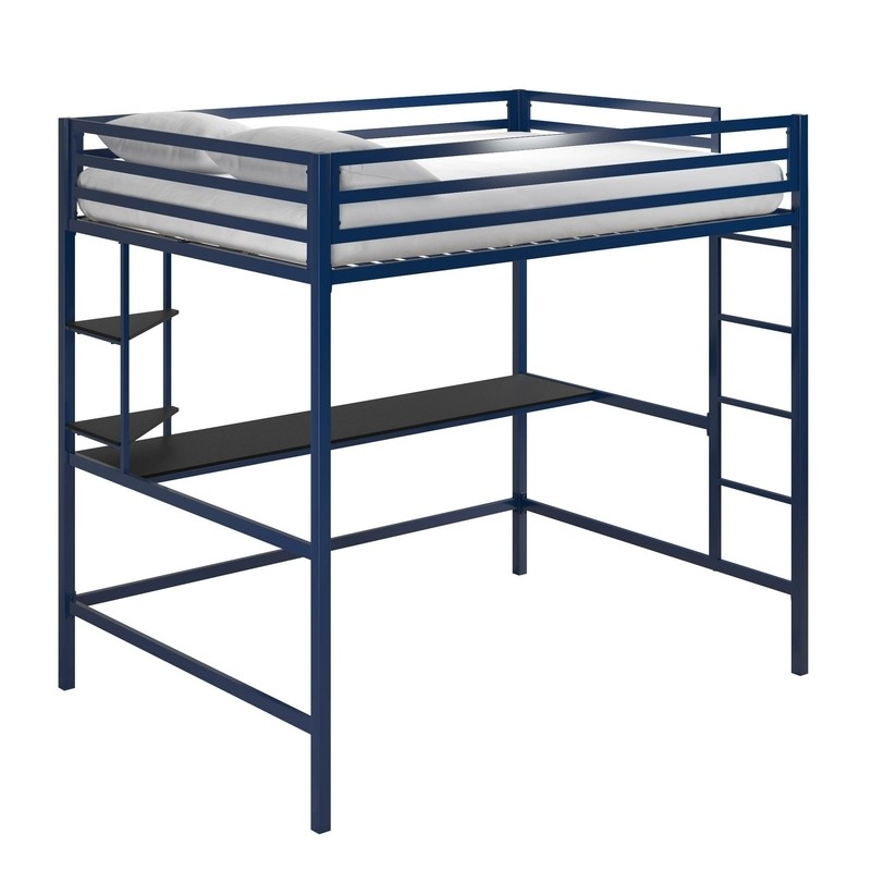 Maxwell Metal Loft Bed with Built-in-Desk by Novogratz