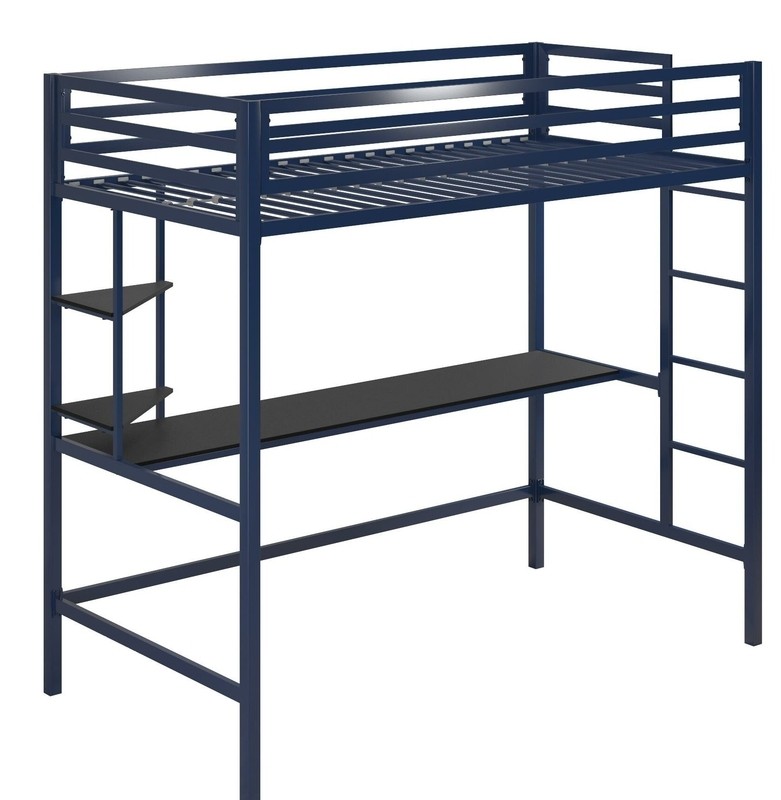 Maxwell Metal Loft Bed with Built-in-Desk by Novogratz