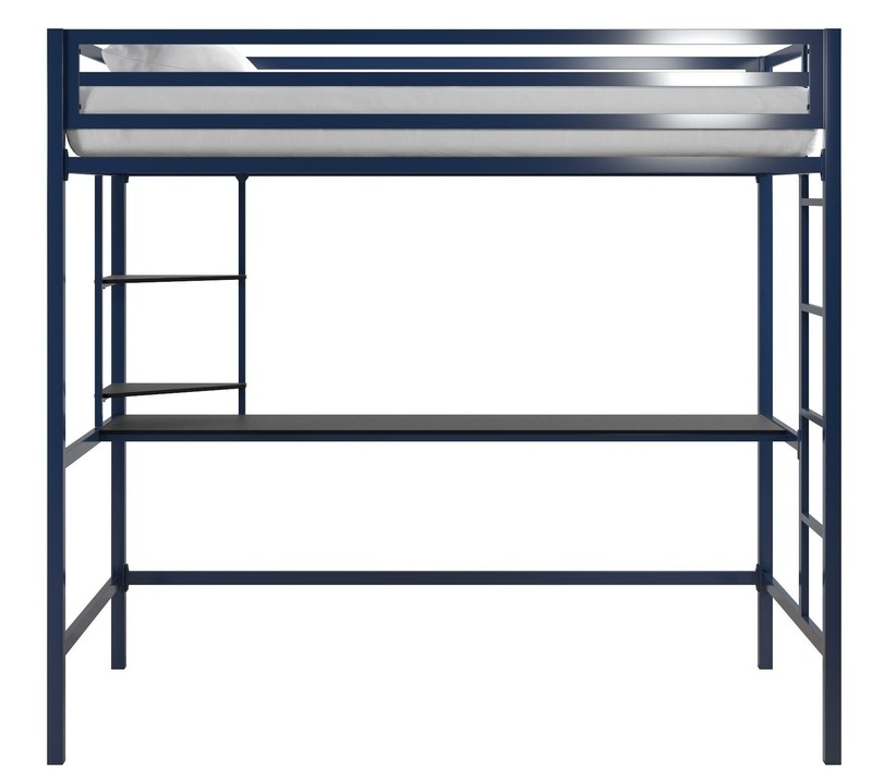 Maxwell Metal Loft Bed with Built-in-Desk by Novogratz