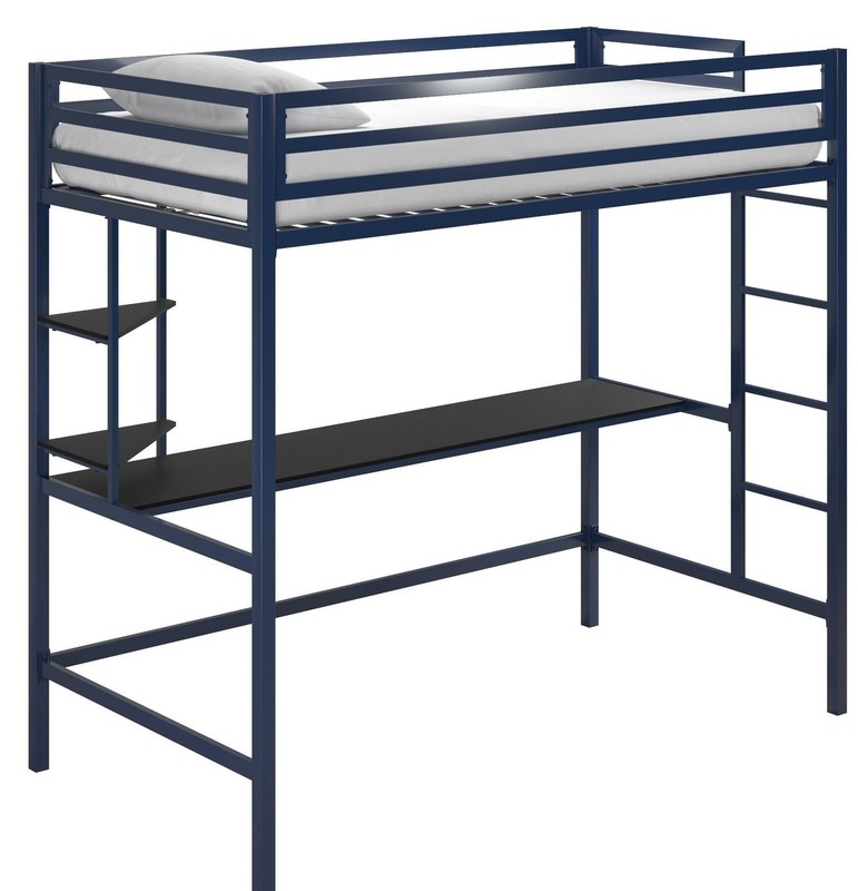 Maxwell Metal Loft Bed with Built-in-Desk by Novogratz