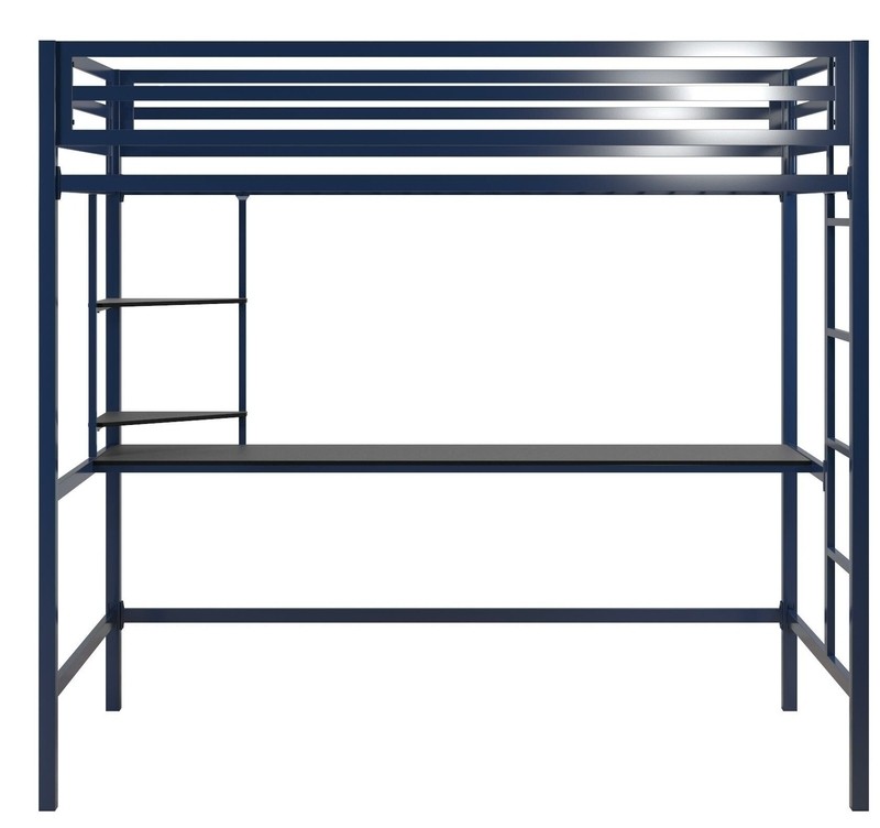 Maxwell Metal Loft Bed with Built-in-Desk by Novogratz