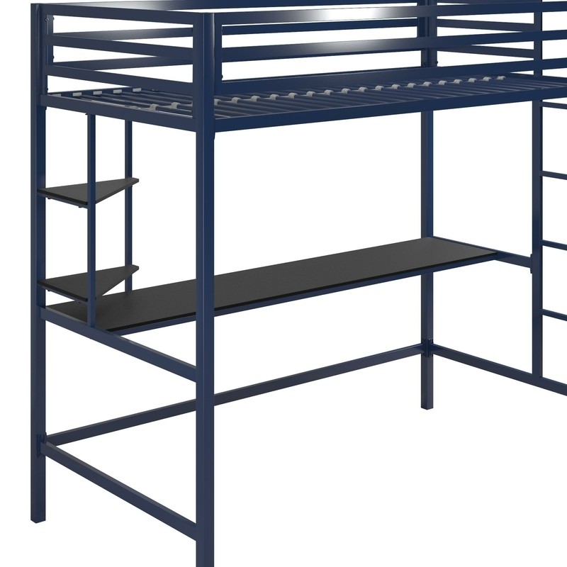 Maxwell Metal Loft Bed with Built-in-Desk by Novogratz