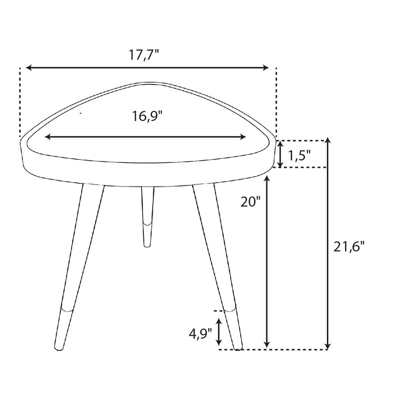 Mcadoo 22'' Tall 3 Legs End Table