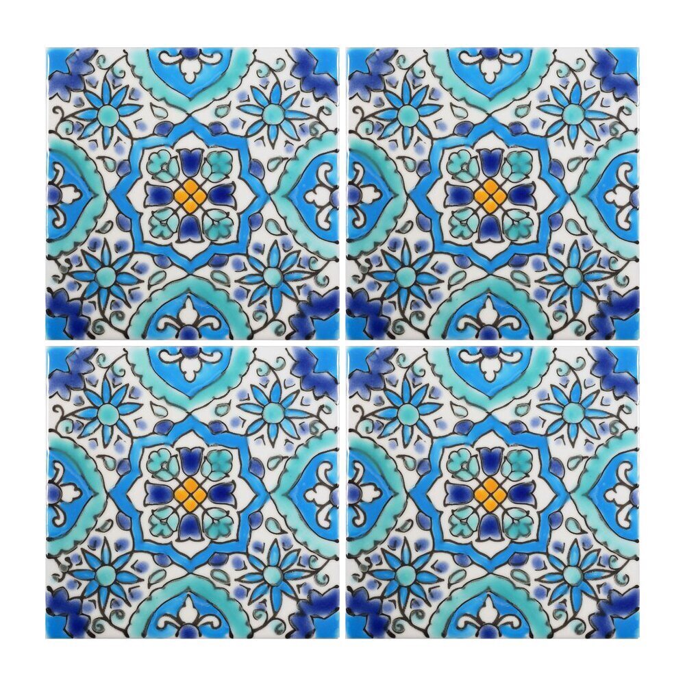 Mediterranean decorative ceramic tile inserts