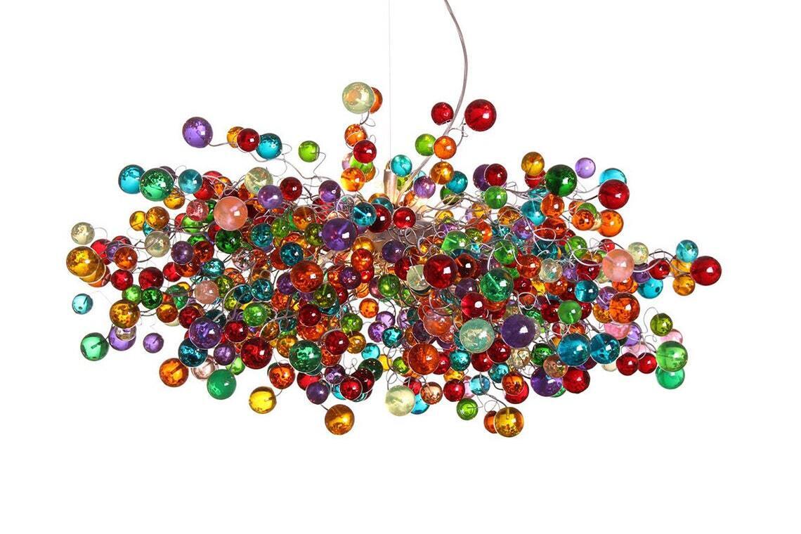 Mega Multi Colored Bubble Bead Chandelier