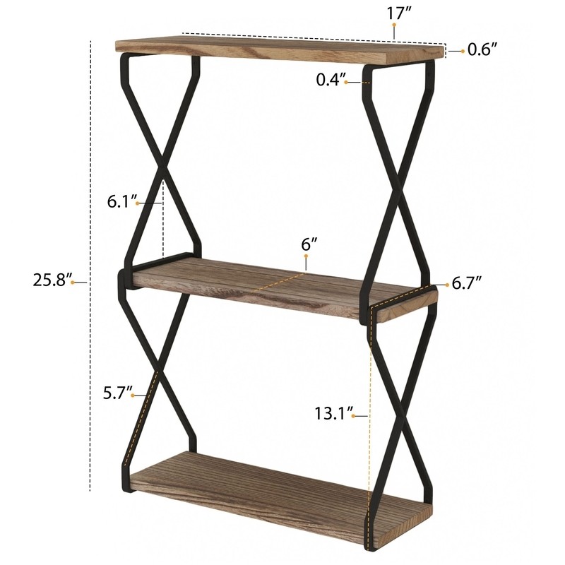 Mercer 3 Piece Paulownia Solid Wood Tiered Shelf