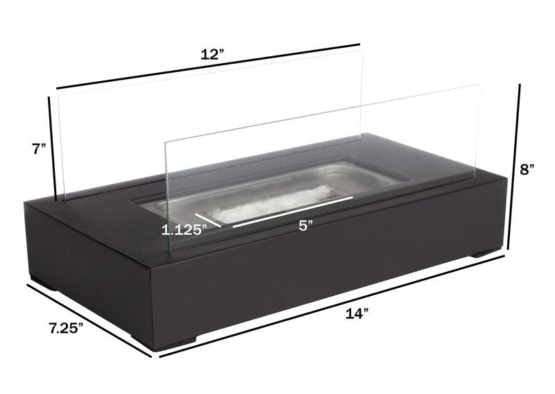 Metal Bio-Ethanol Outdoor Tabletop Fireplace with Flame Guard