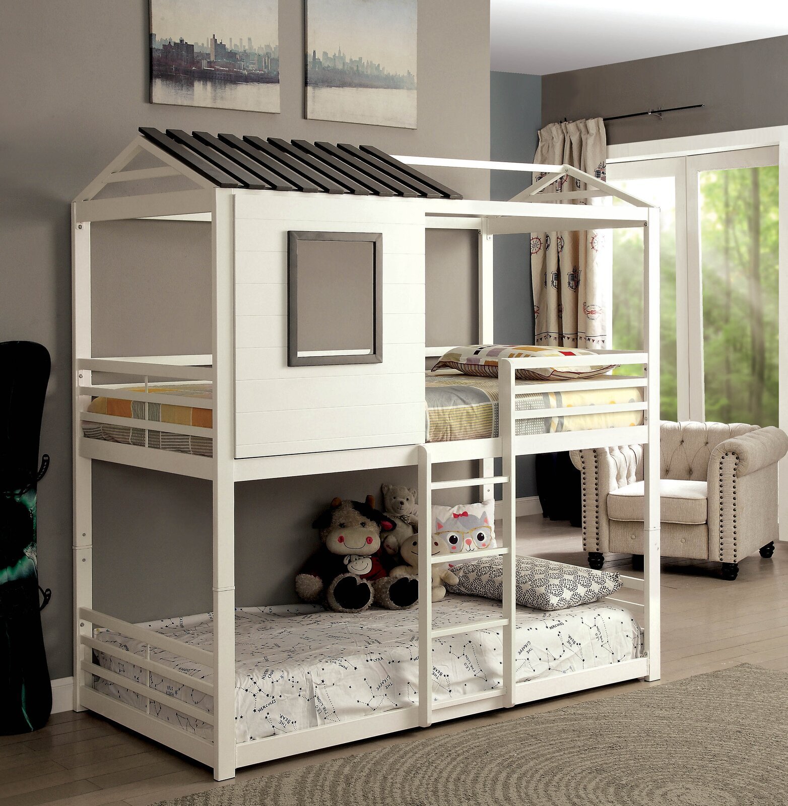 Metal house bed for kids 
