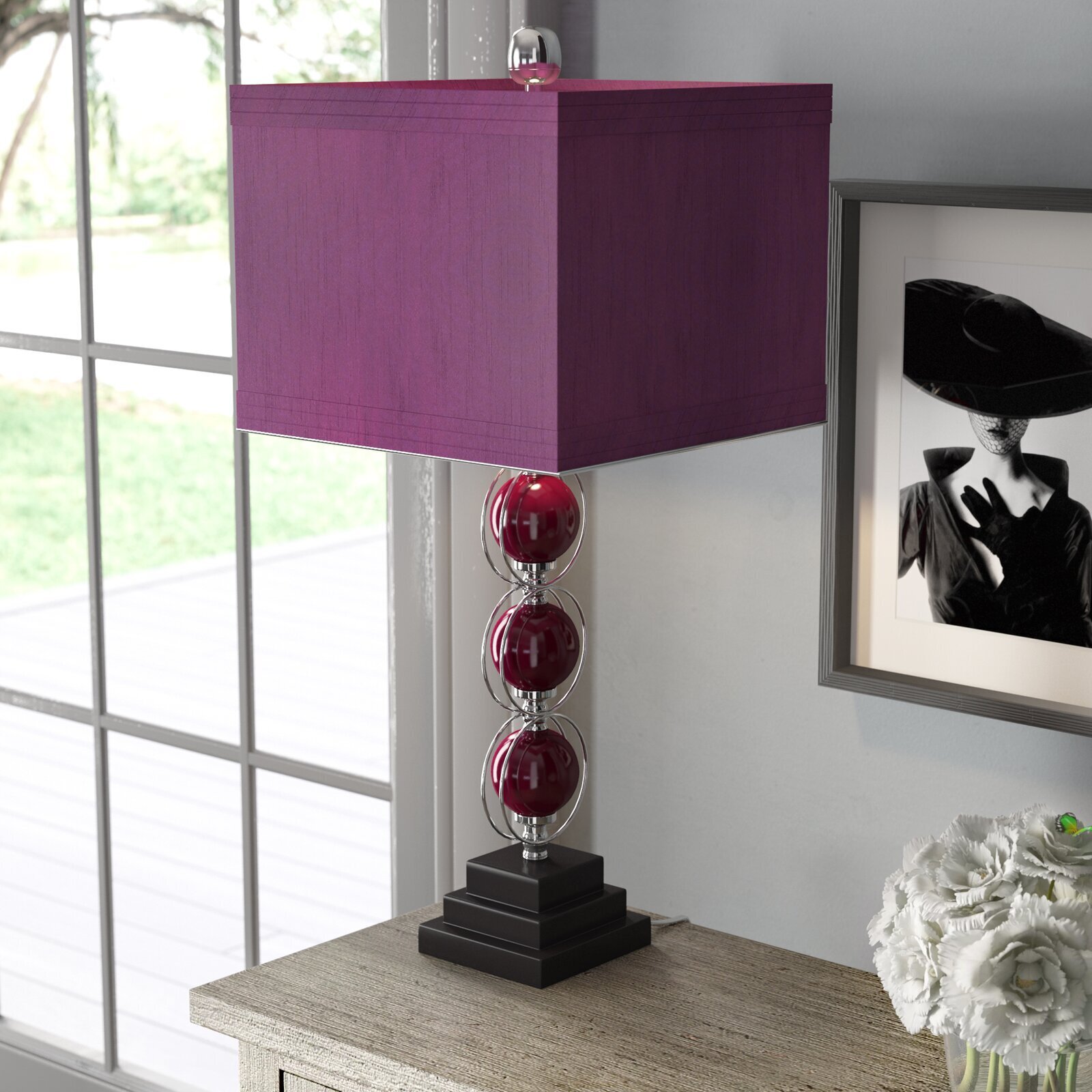 Metallic Purple Bedside Lamp