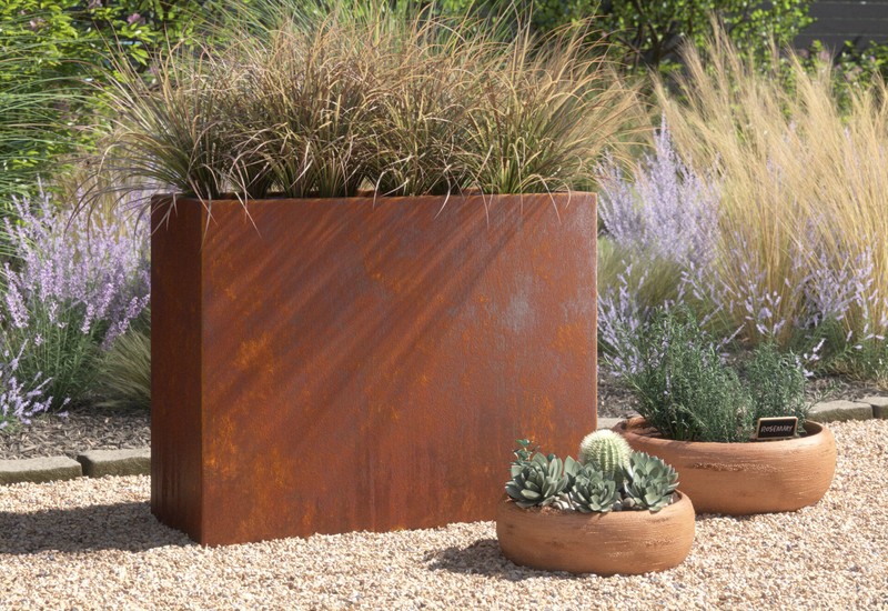 Metallic Series 1 - Piece Weathered Steel Planter Box