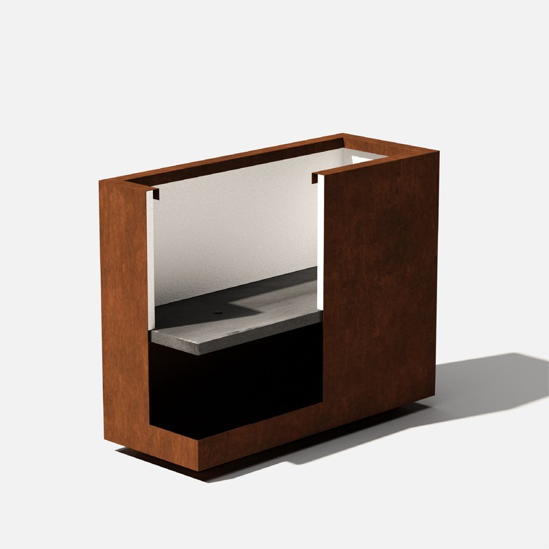 Metallic Series 1 - Piece Weathered Steel Planter Box