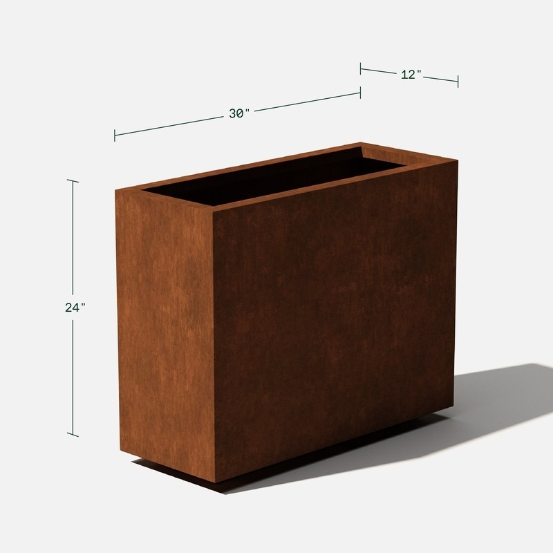 Metallic Series 1 - Piece Weathered Steel Planter Box