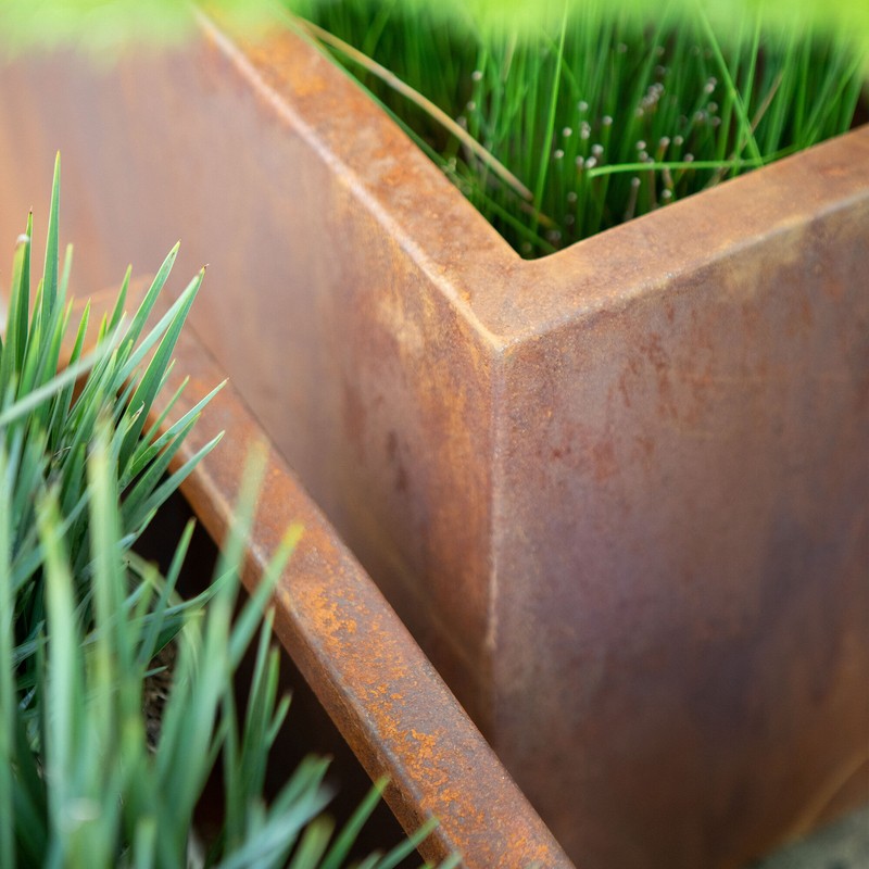Metallic Series 1 - Piece Weathered Steel Planter Box