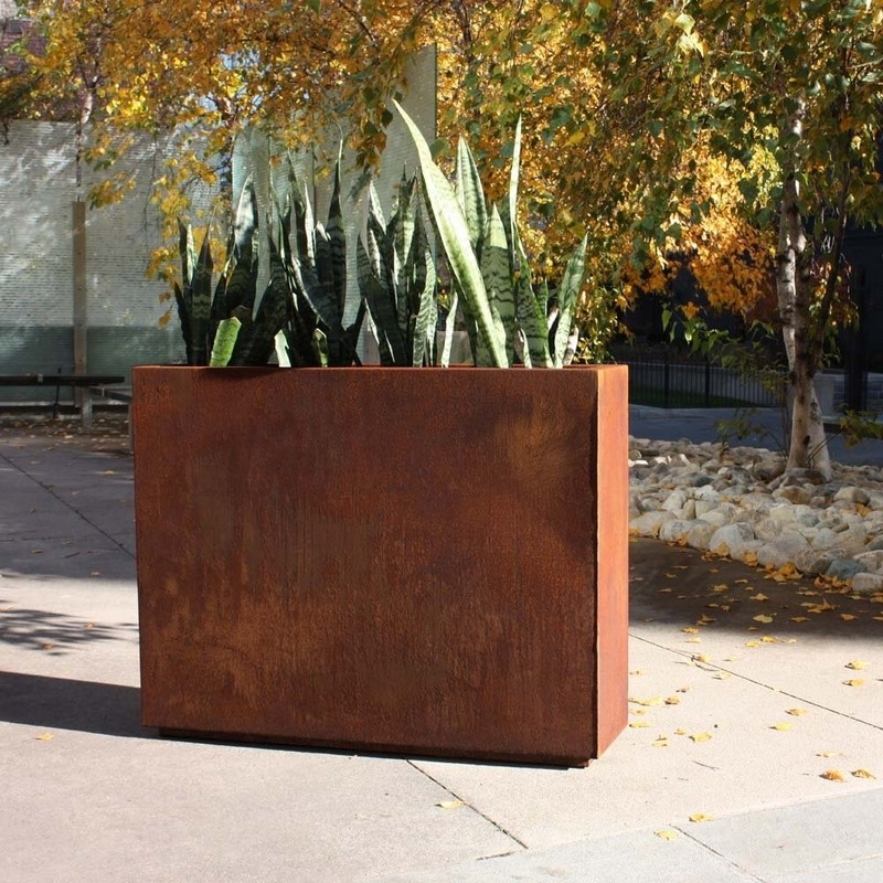 Metallic Series 1 - Piece Weathered Steel Planter Box