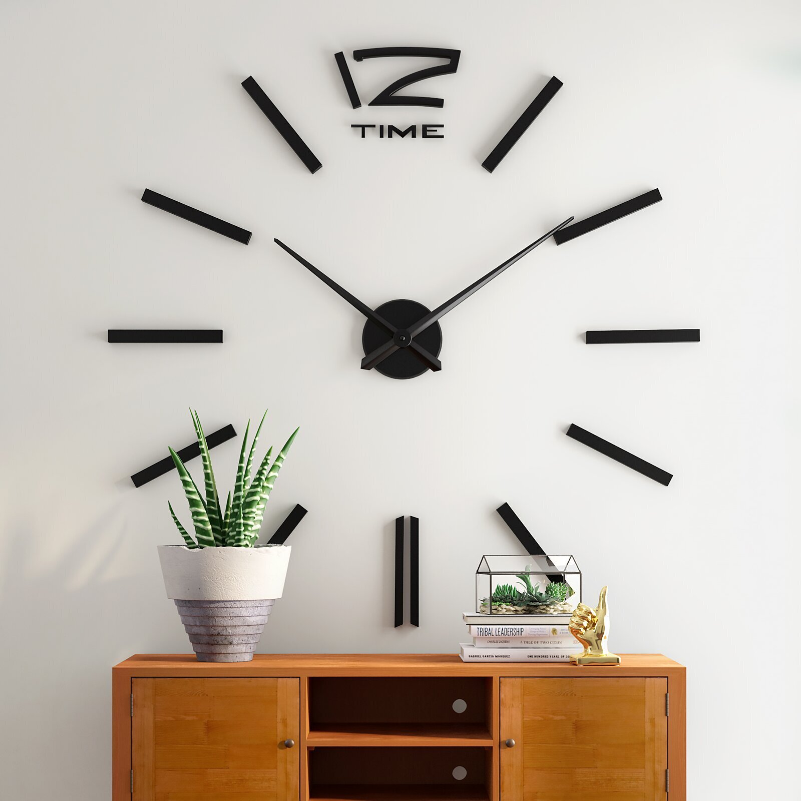 Mid Century Inspired Unique Large Wall Clock 
