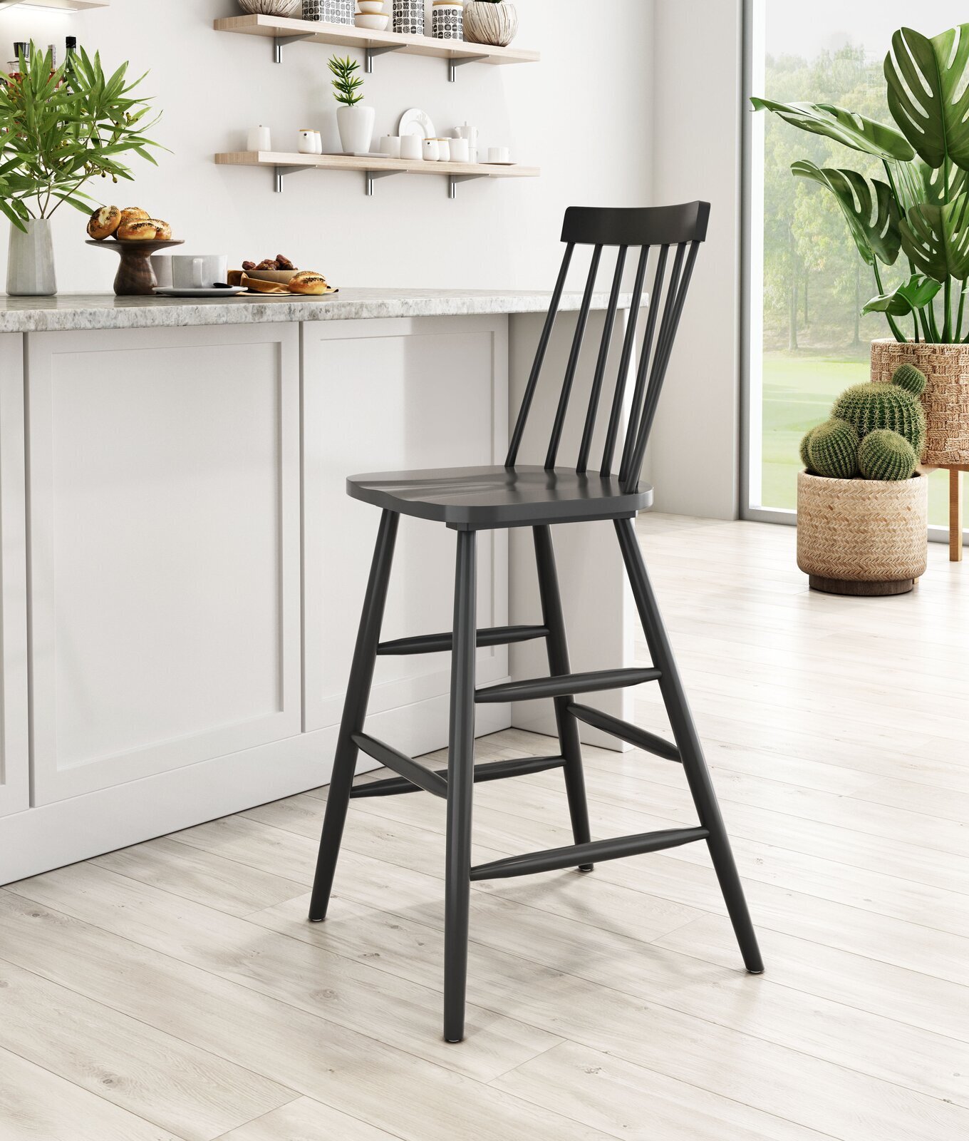 The Home Garden Store Windsor Leather Bar Stools Set Of 2 Chairs Breakfast Dining Stools For Kitchen Island Counter Adjustable Swivel Gas Lift 360° Swivel 