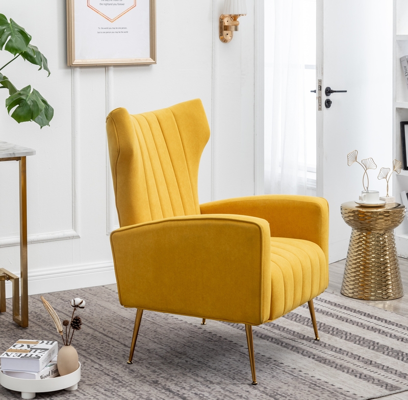 yellow fluffy chair