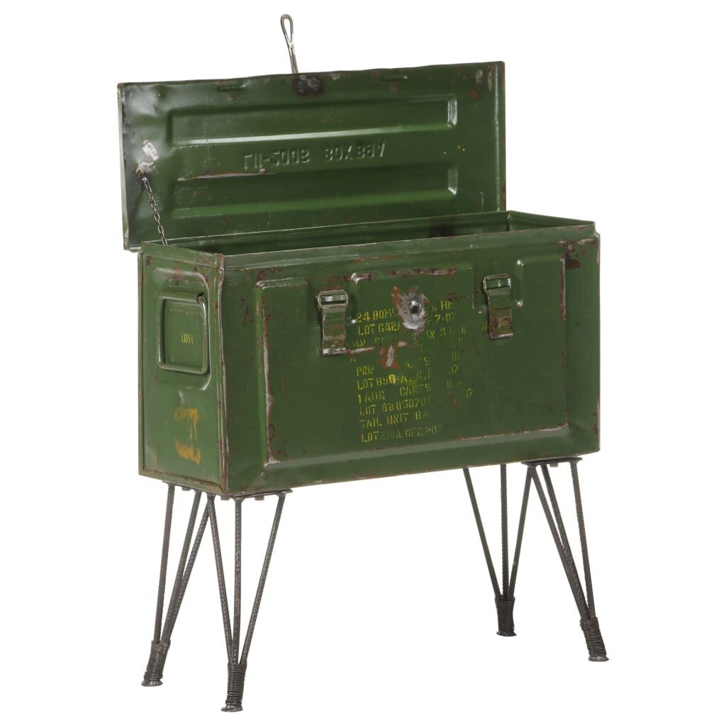 Military Style Metal Storage Chest With Lock