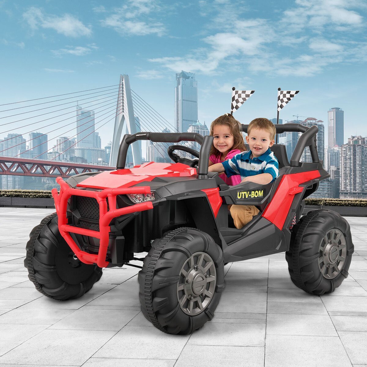 Mini Red Electric SUV Buggy for Kids