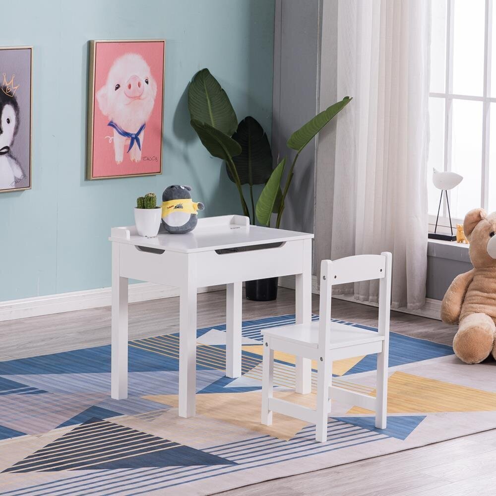 Minimalist Kids Rectangular Arts and Crafts Table and Chair Set