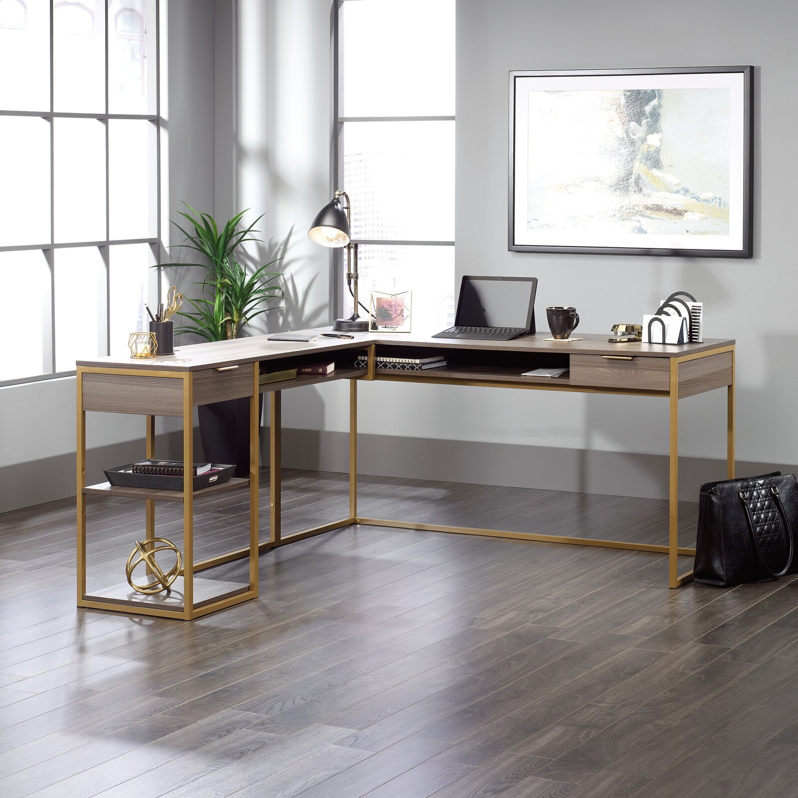 Minimalist L Shape Table for Office