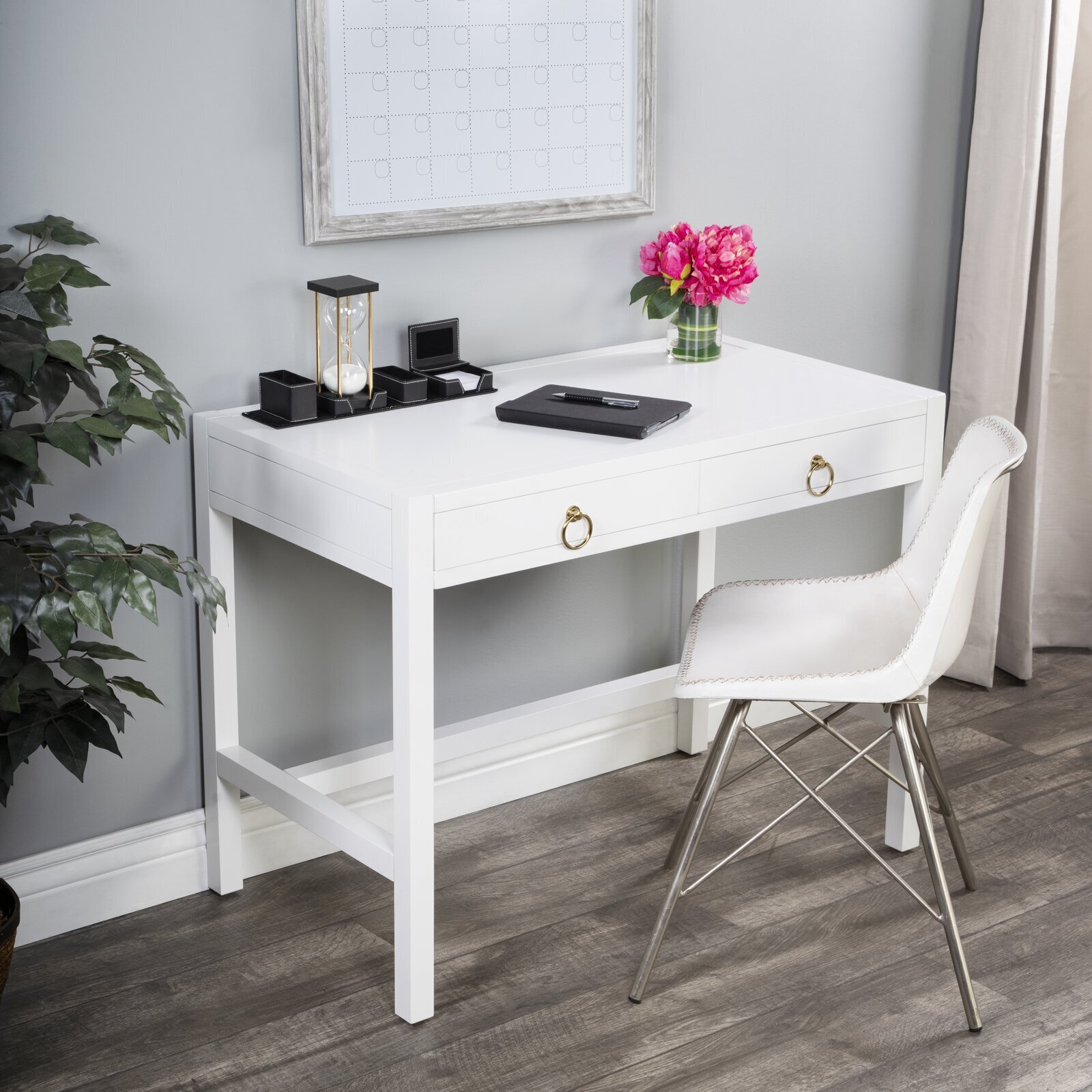Minimalist low profile wooden office desk 