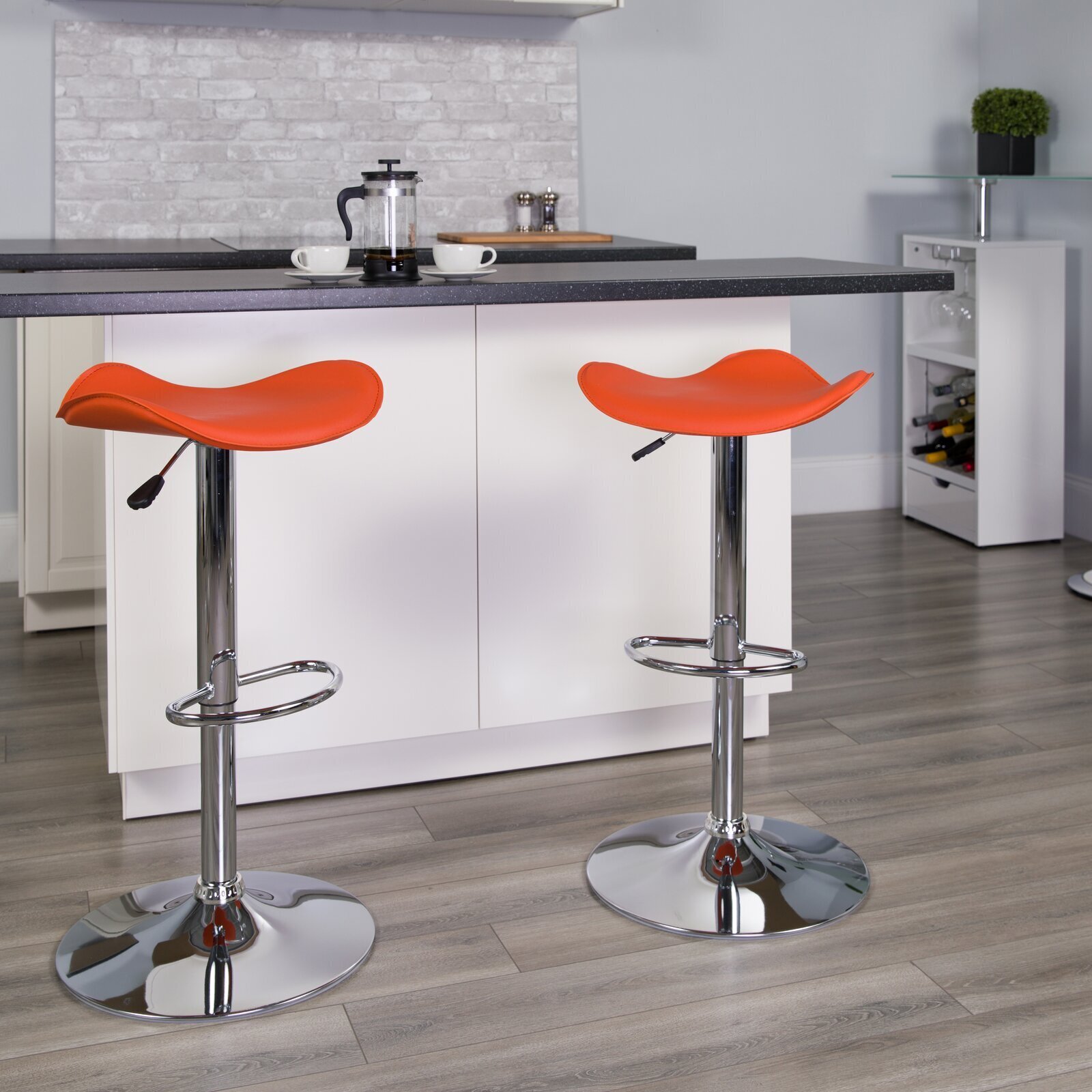 Minimalist orange bar stool