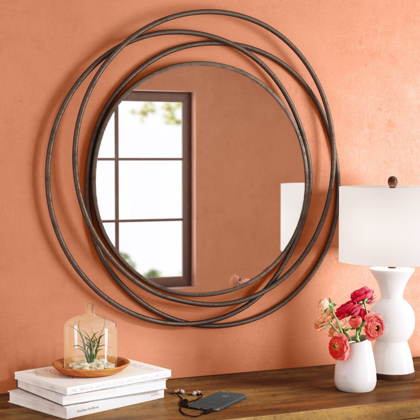 Mirror frame with several circles