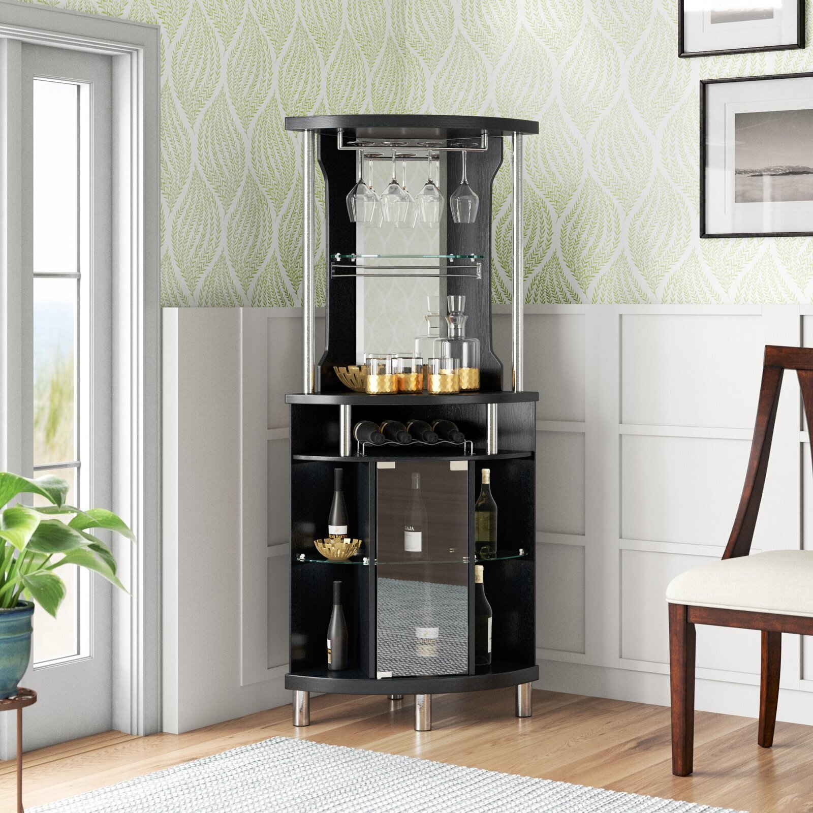 modern corner bar cabinet