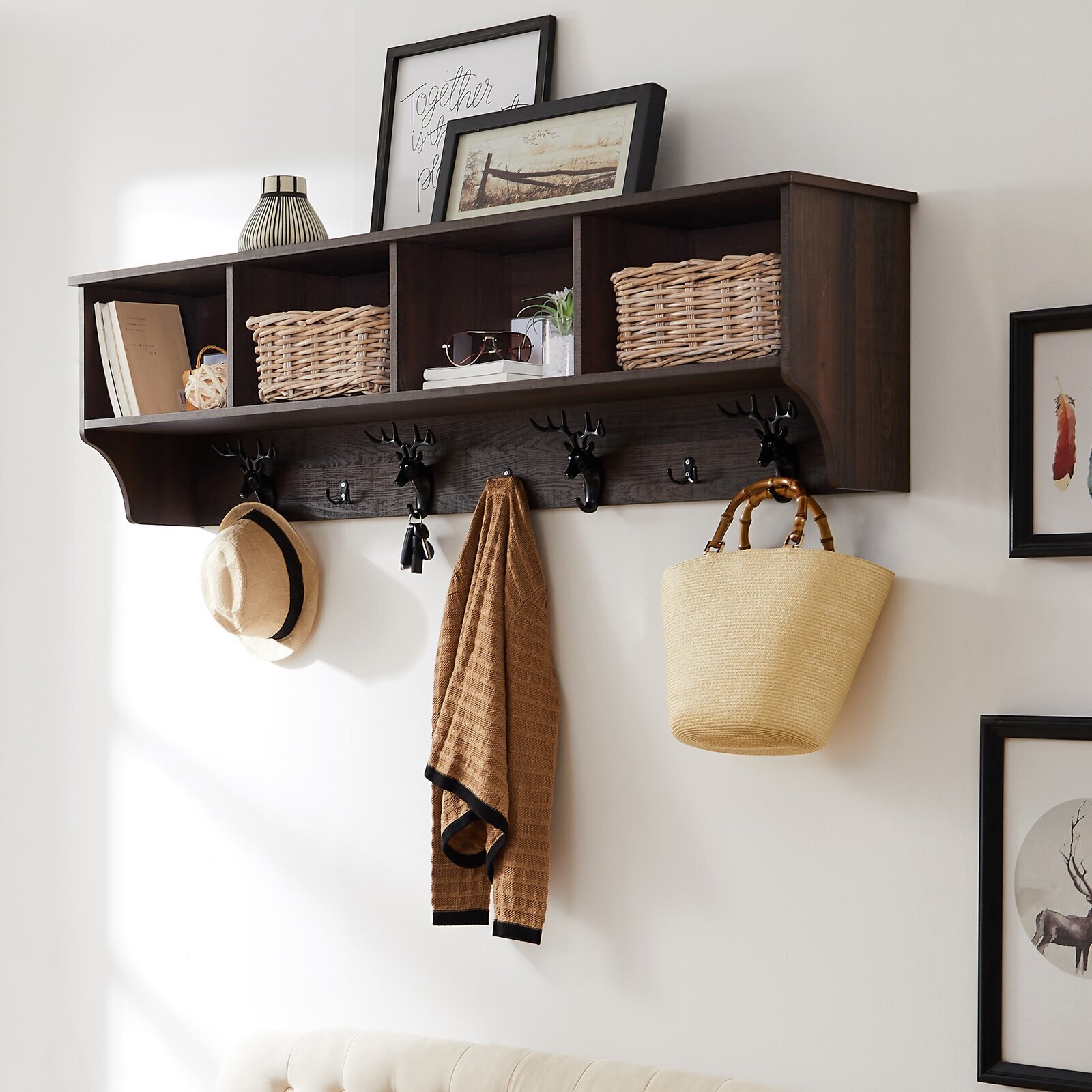 Modern coat racks with wall mount & shelves