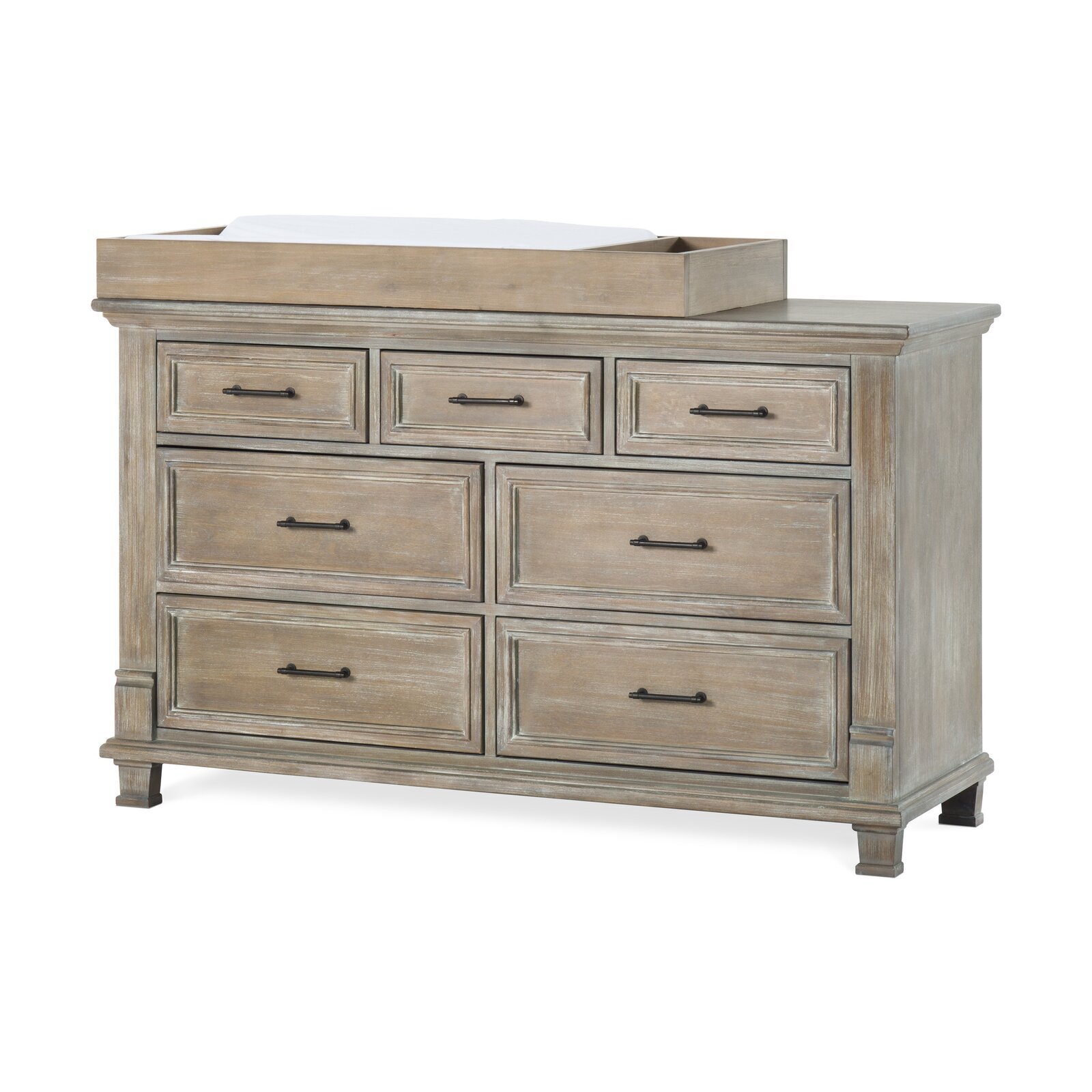 Modern Distressed Wooden Change Table With Drawers