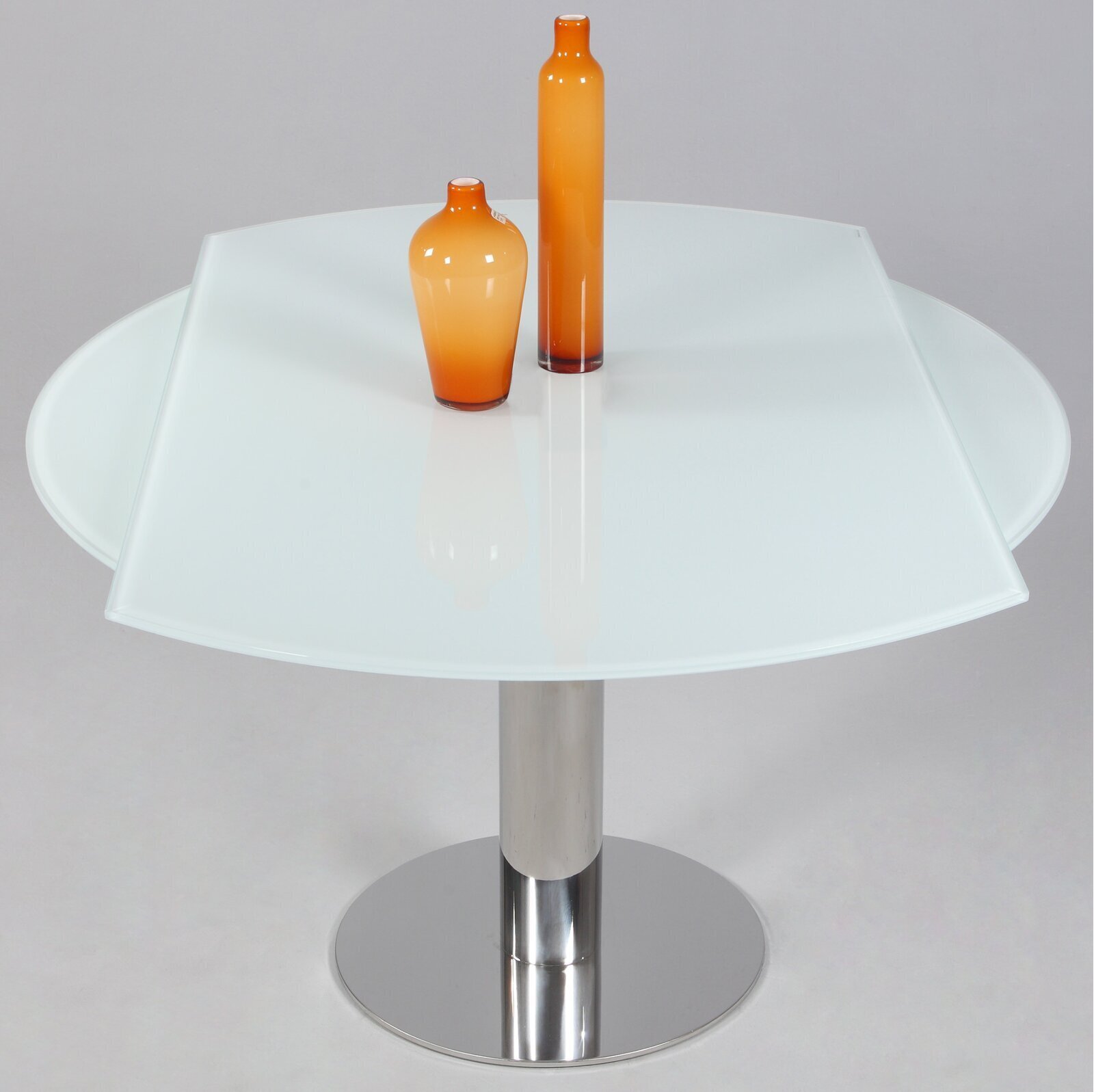 Modern Glass and Steel Dining Table