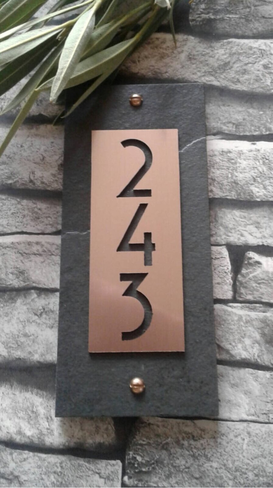 Modern House Number Plaque Vertical 