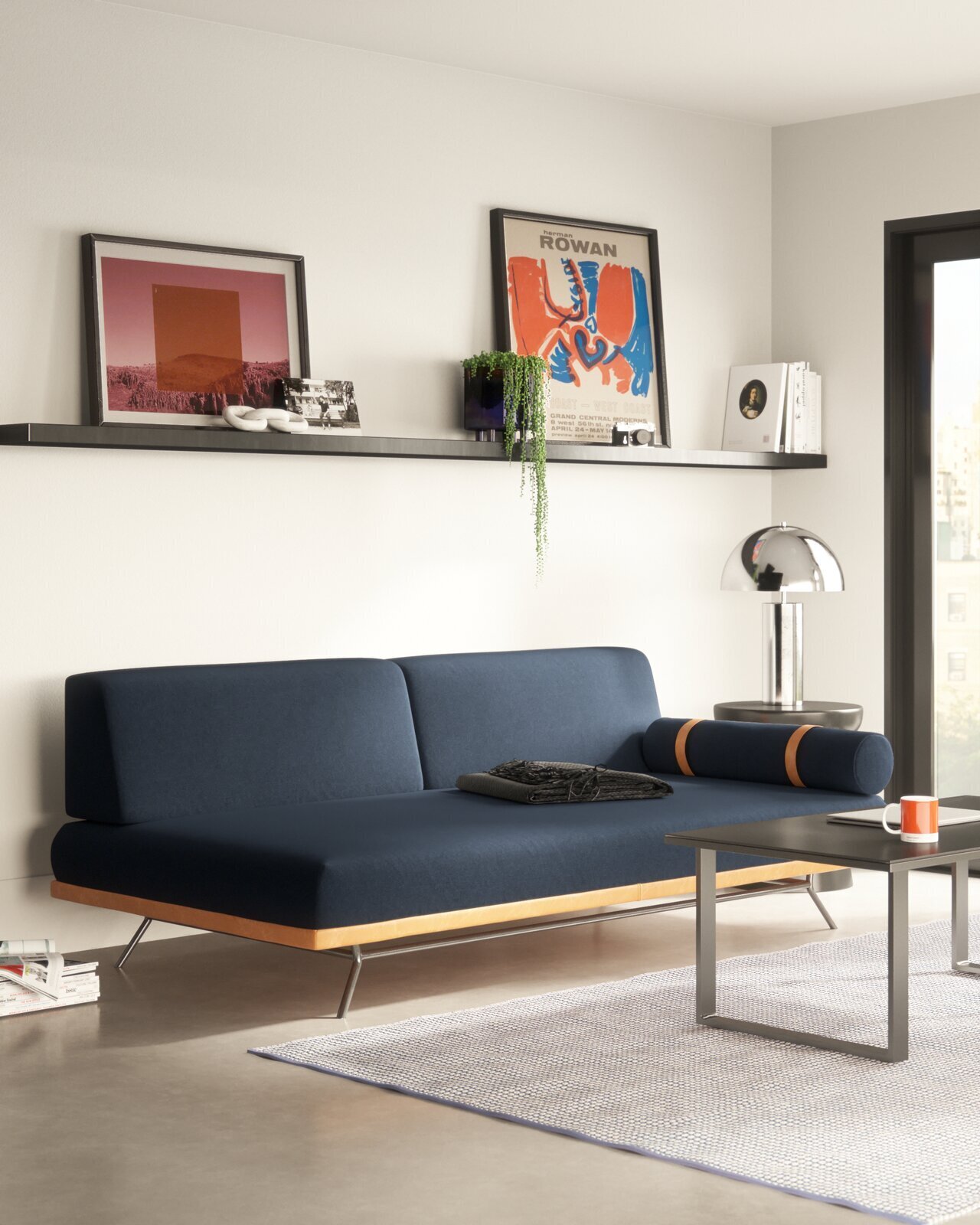 Modern Luxe Sleeper Sofa With Dreamy Upholstery and Leather Detailing