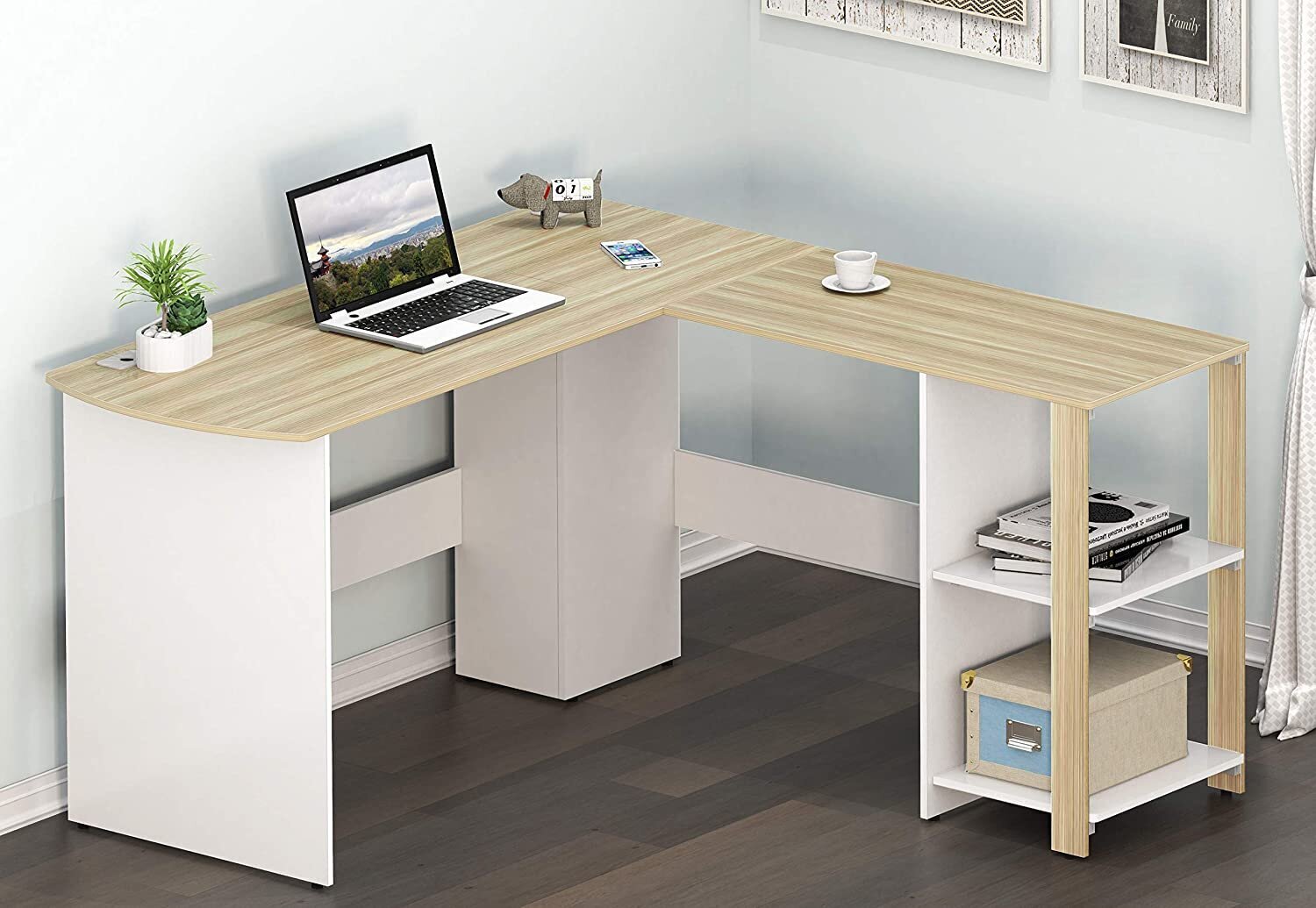 Modern Oak L Shaped Desk