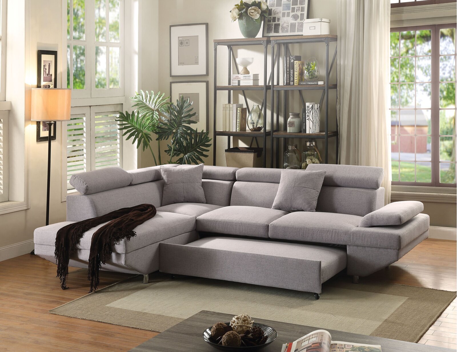 Modern sectional with pull out bed 