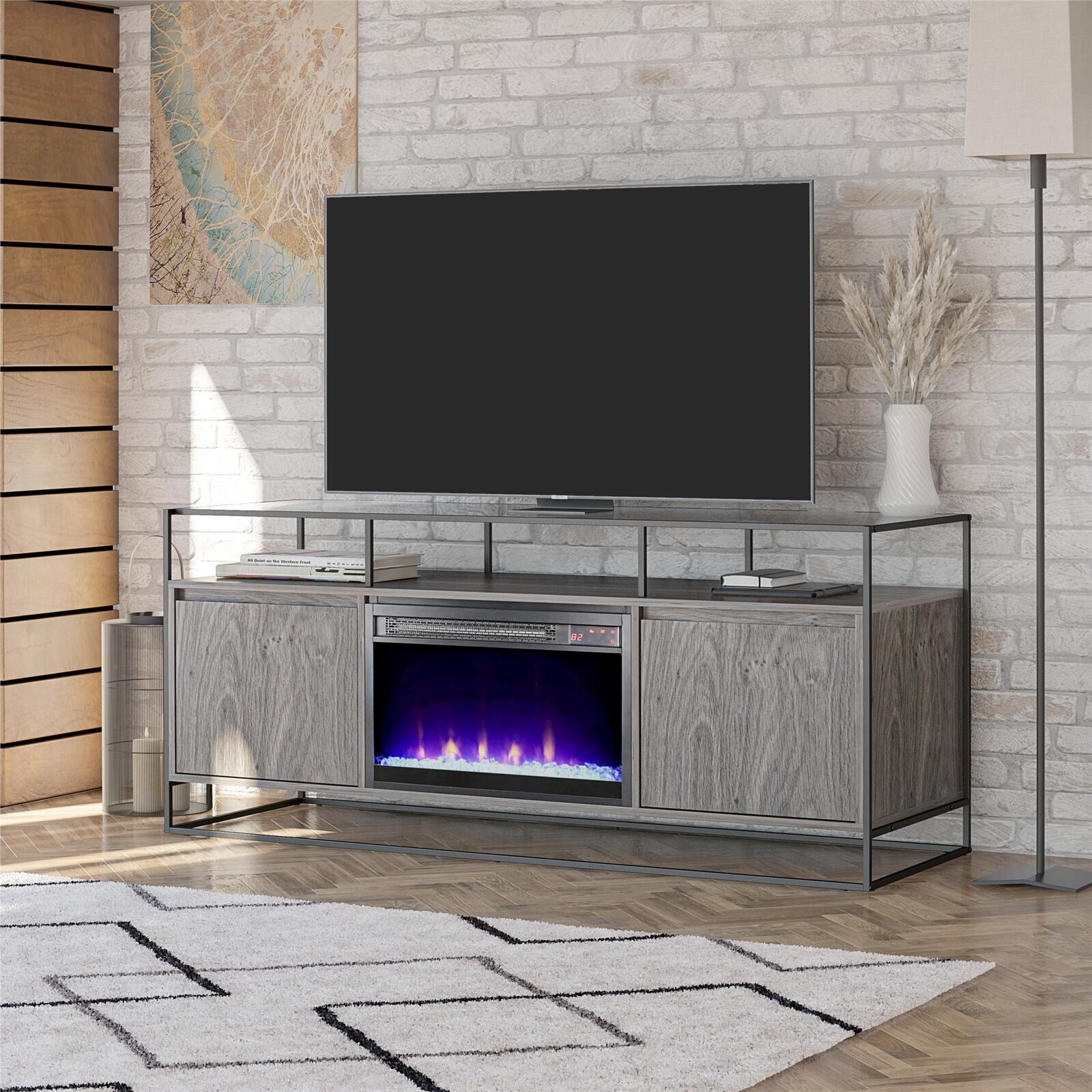 Modern TV Stand With Fireplace