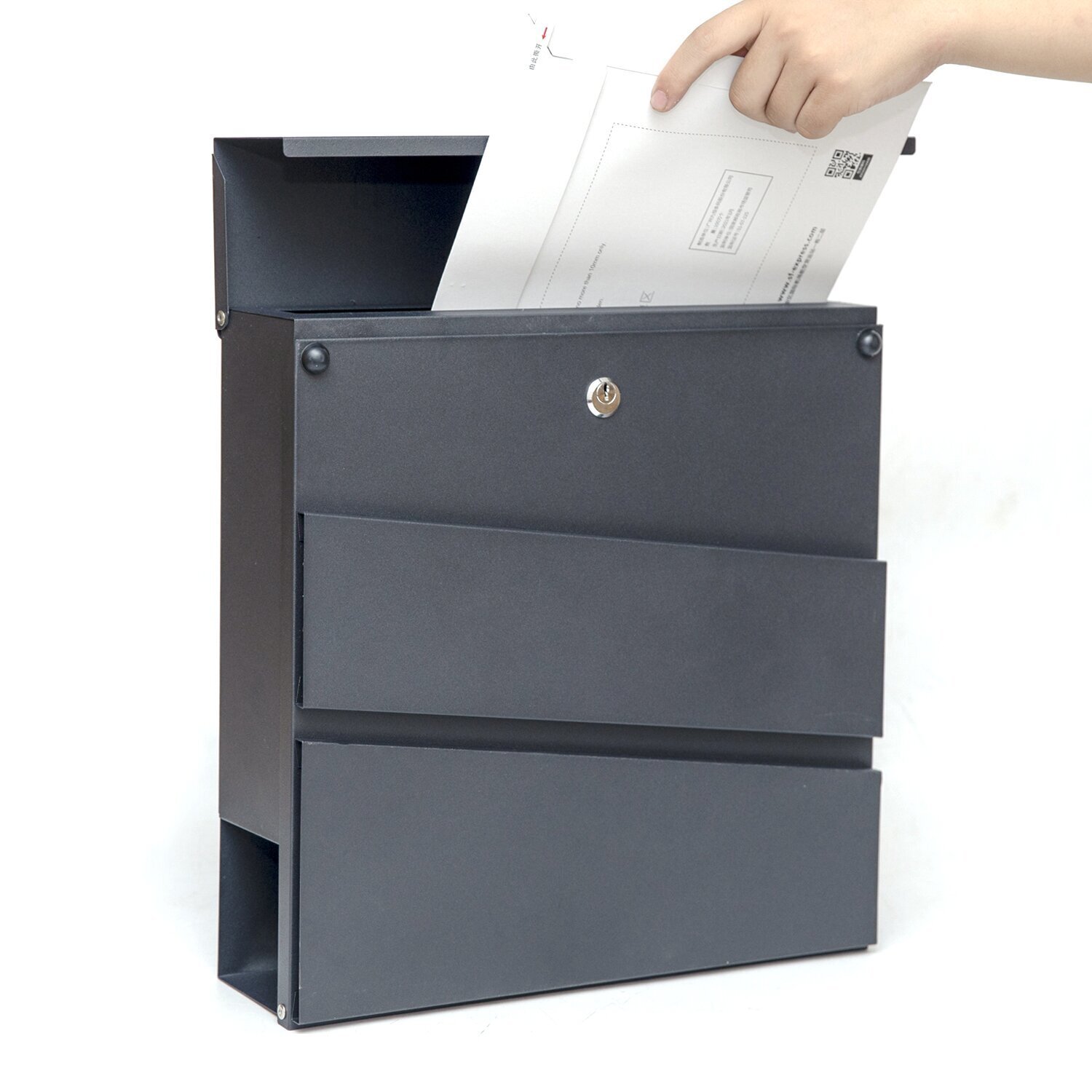 Modern Vertical Gray Mailbox